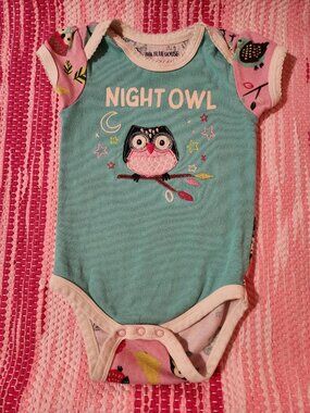 Little Blue House Night Owl Baby Onesie 18-24M